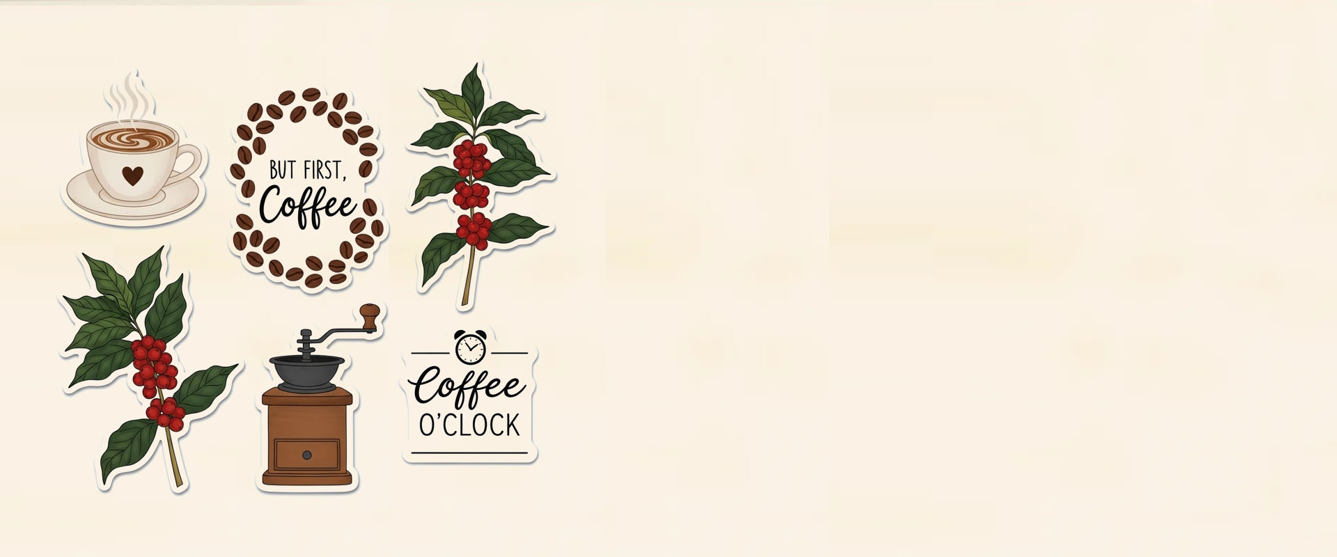Autocollants de café