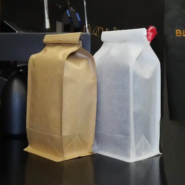 250Sacs G Stock avec un lien en étain en kraft et papier blanc