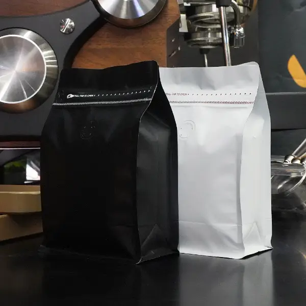 250Emballages en papier à café G Kraft à fond plat