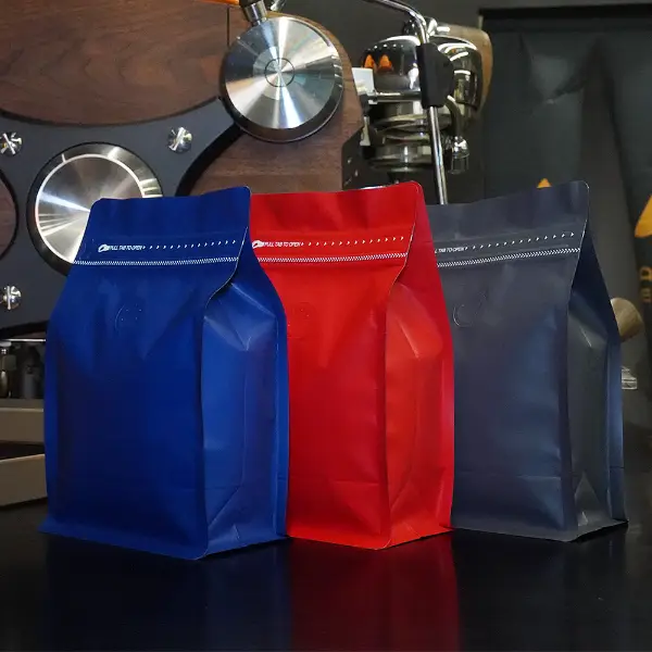 250G Sachets de café en plastique mat sachets à fond plat