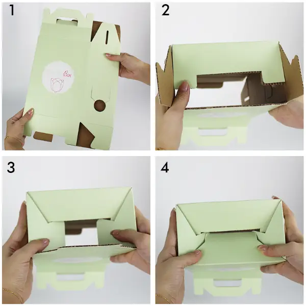 Processus d’assemblage étape par étape d’un sac personnalisé dans un coffret