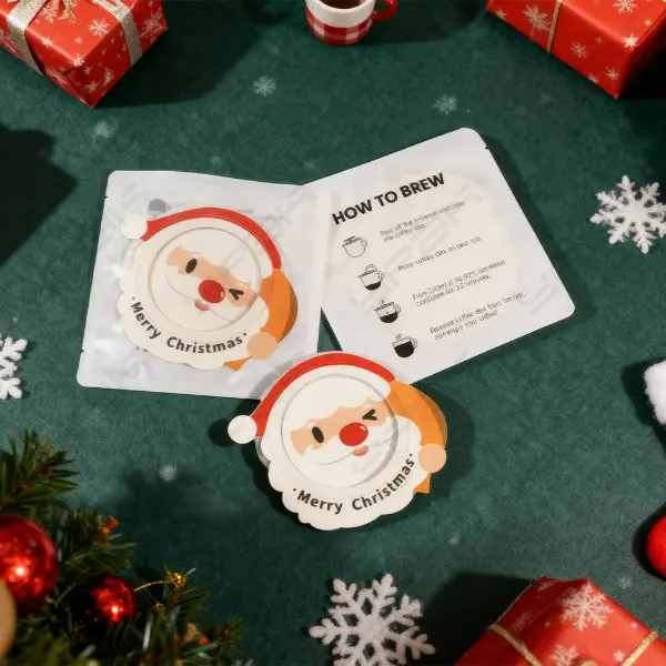 Sachet de café filtre filtre pour OVNI de Noël avec design de filtre du Père Noël