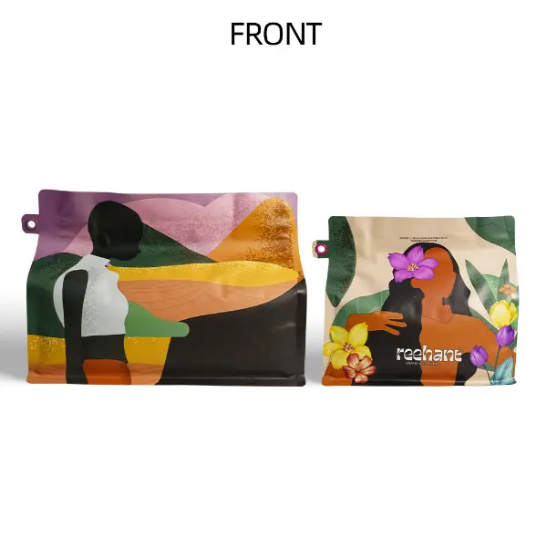 Sachet de café personnalisé de 250g avec impression premium provenant d’un coffret d’emballage unifié