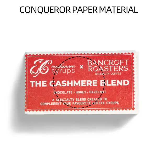 Matériau en papier Conqueror utilisé pour les autocollants en papier personnalisés
