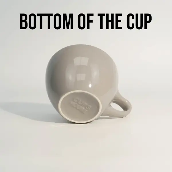 Fond d’une tasse à café en céramique grise sur mesure à monture plate