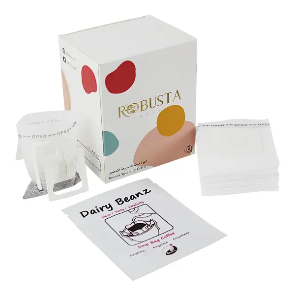 Boîte en papier filtre filtre avec filtres goutte-à-goutte et sachets