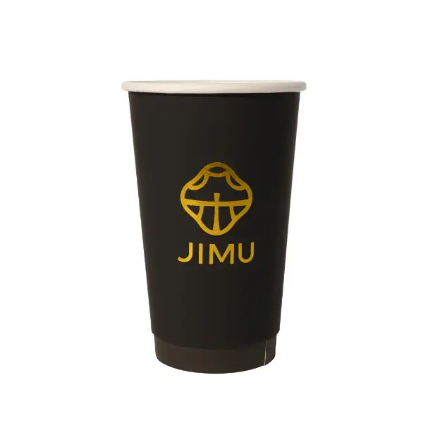 Gobelet en papier personnalisé à estampillage chaud avec logo en feuille d’or pour cafés haut de gamme