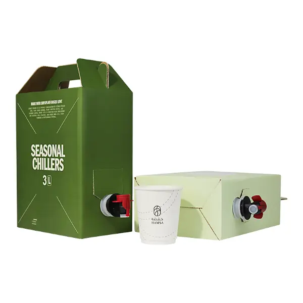 Sac en papier dans un coffret de plusieurs couleurs pour emballage de boissons de marque