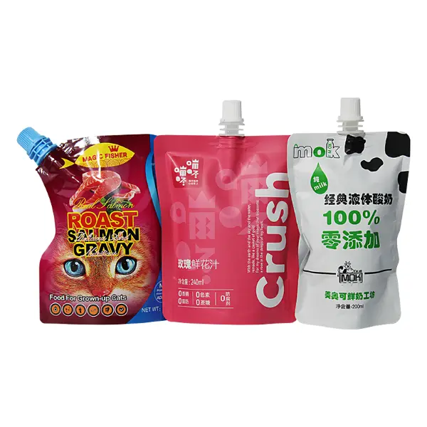 Emballage plastique en forme de trou pour liquide, Boissons et produits alimentaires avec bouchon à vis