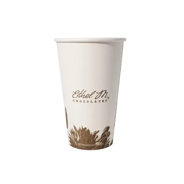 Tasses en papier mural simple personnalisées vue face pour café et boissons