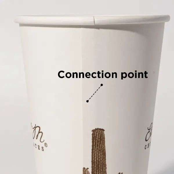 Détail de connexion latérale des gobelets simples en papier peint