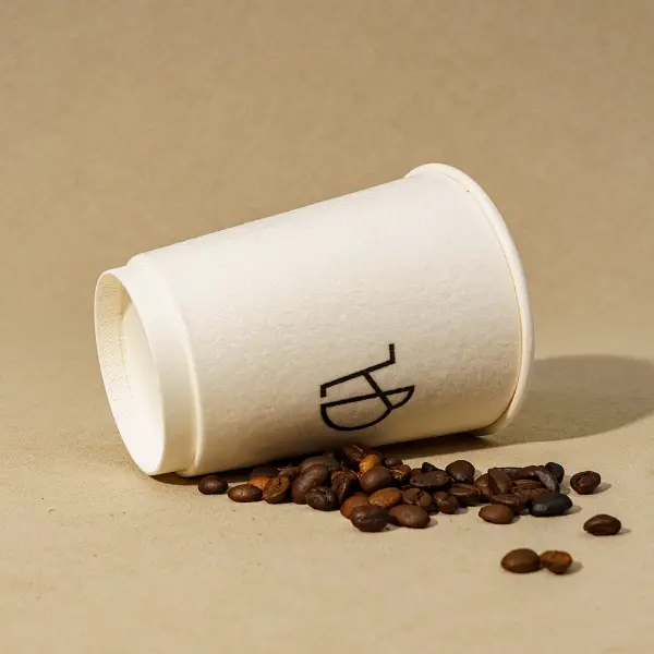 Tasse en papier personnalisée à texture d’éponge avec double paroi pour les boissons chaudes