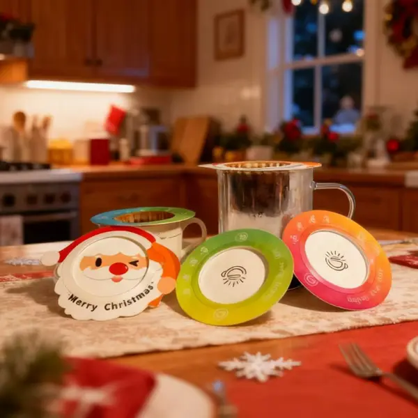Sacs colorés de Noël à filtre filtre filtre OVNI exposés sur la table