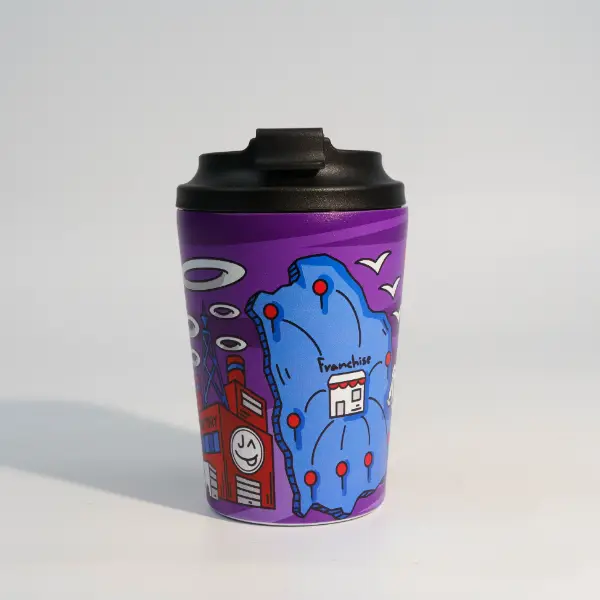 Coupelle sous vide revêtue UV avec finition mate et illustrations détaillées