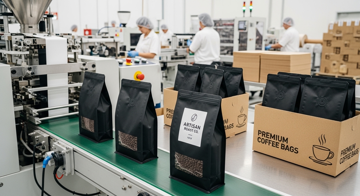Fabricant de sacs à café à fond plat