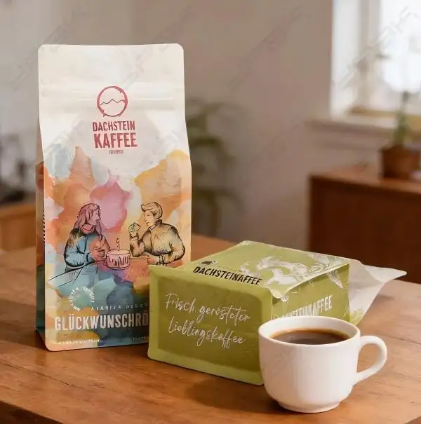 Sacs de café à fond plat écologiques