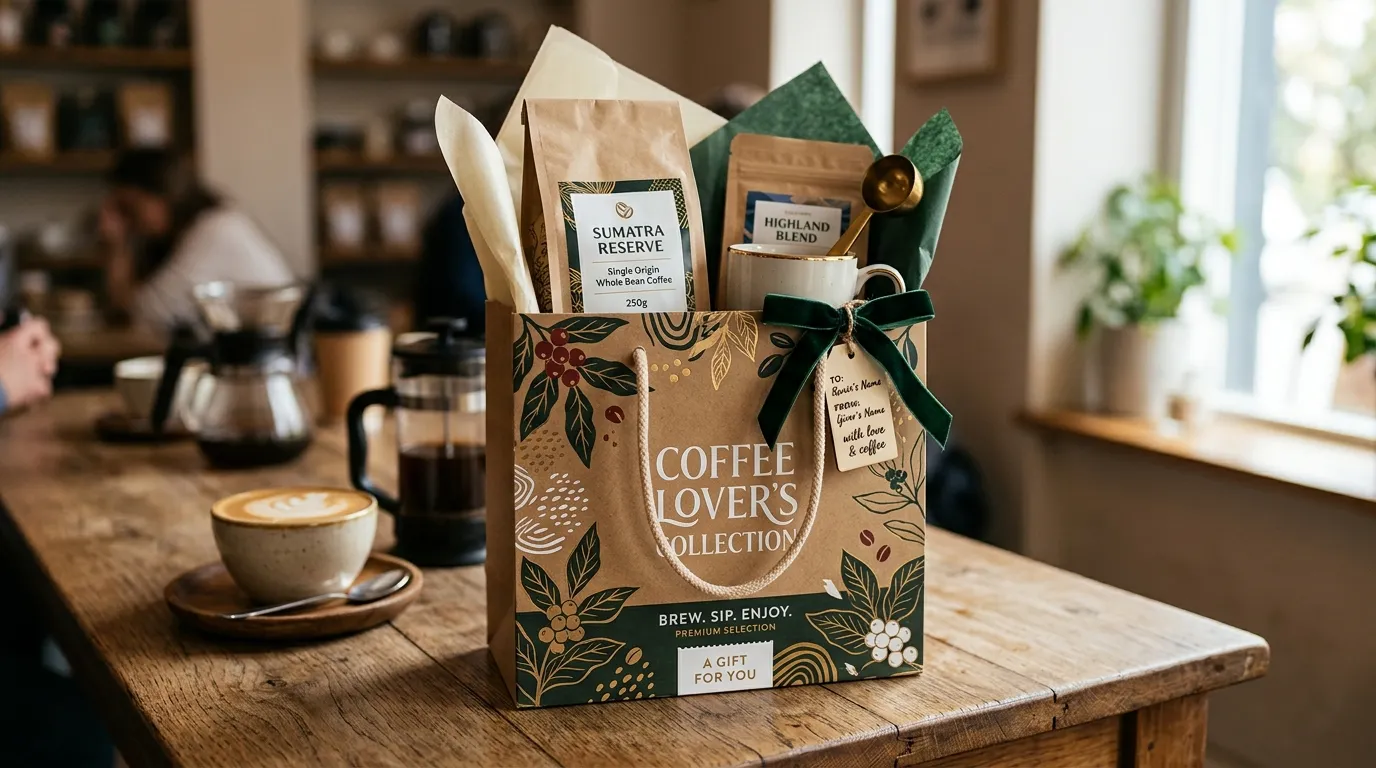 Sac cadeau pour emballage de café