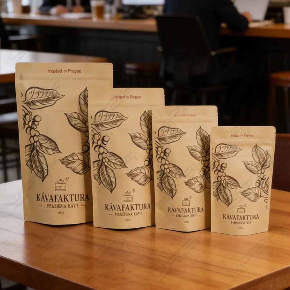 Sachet debout en grains de café