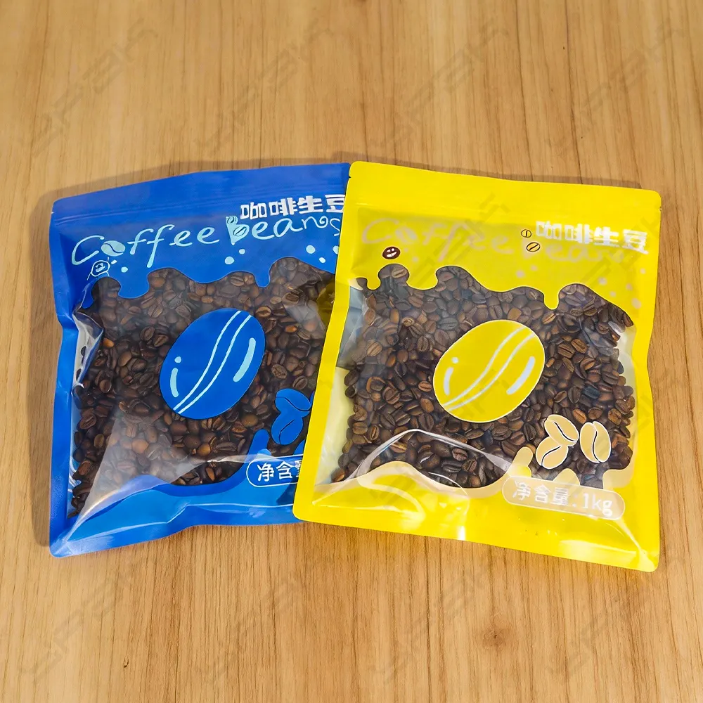 Sachets en plastique à café avec fenêtre