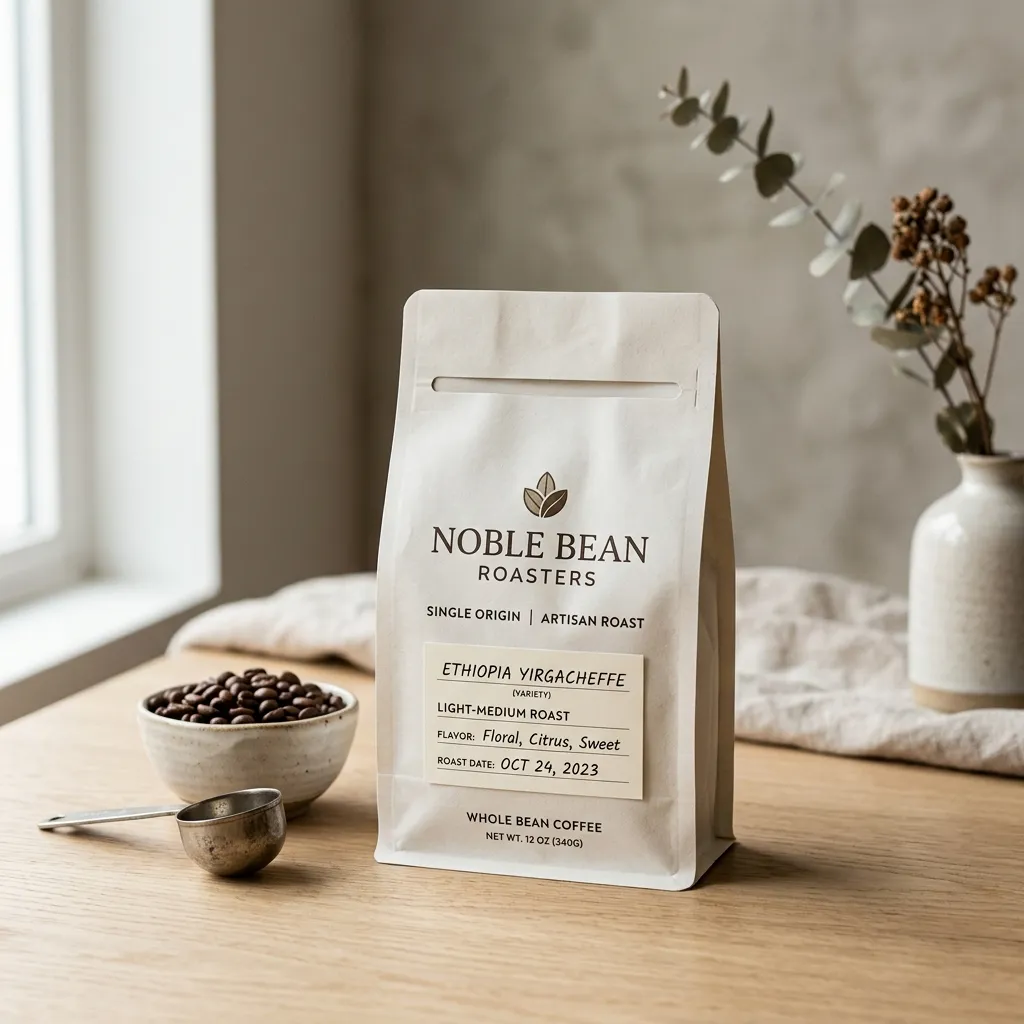 Sachet de café en studio