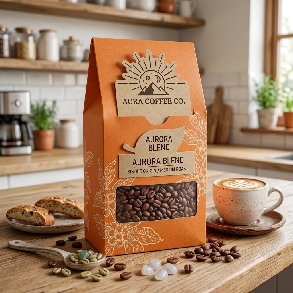 sachets à café imprimés à fente pour cartes