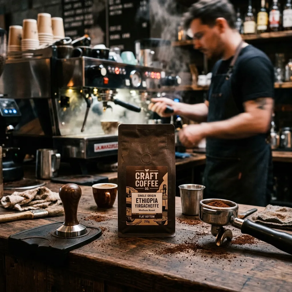 emballage de café à fond plat