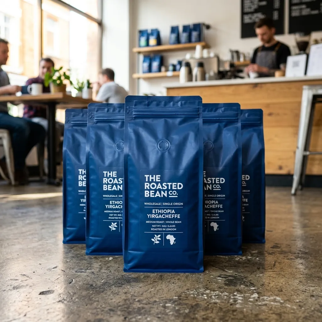 Gros-sachets de café à fond plat