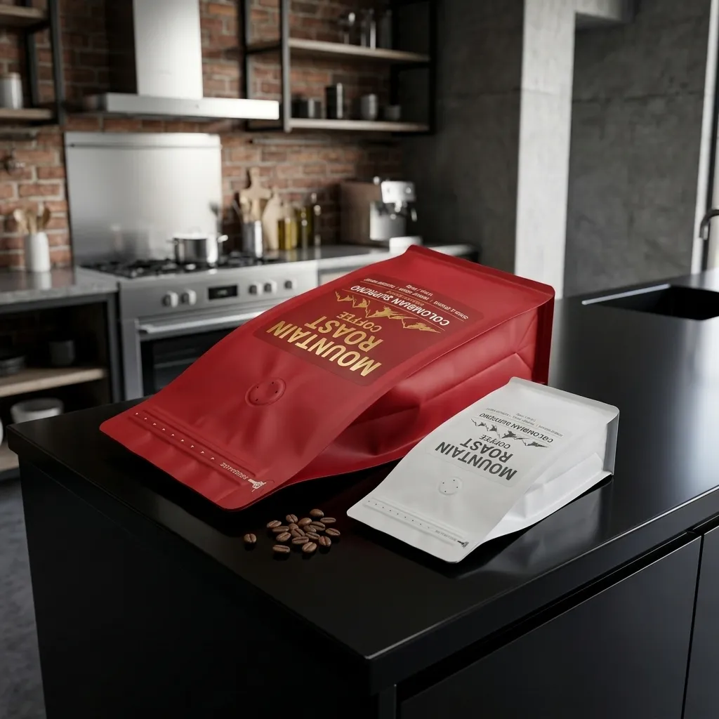 deux sachets de café à base de gros