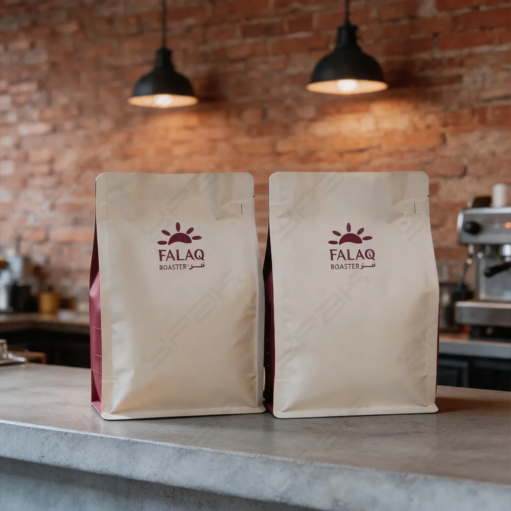 Sachets de café plats personnalisés de 250g