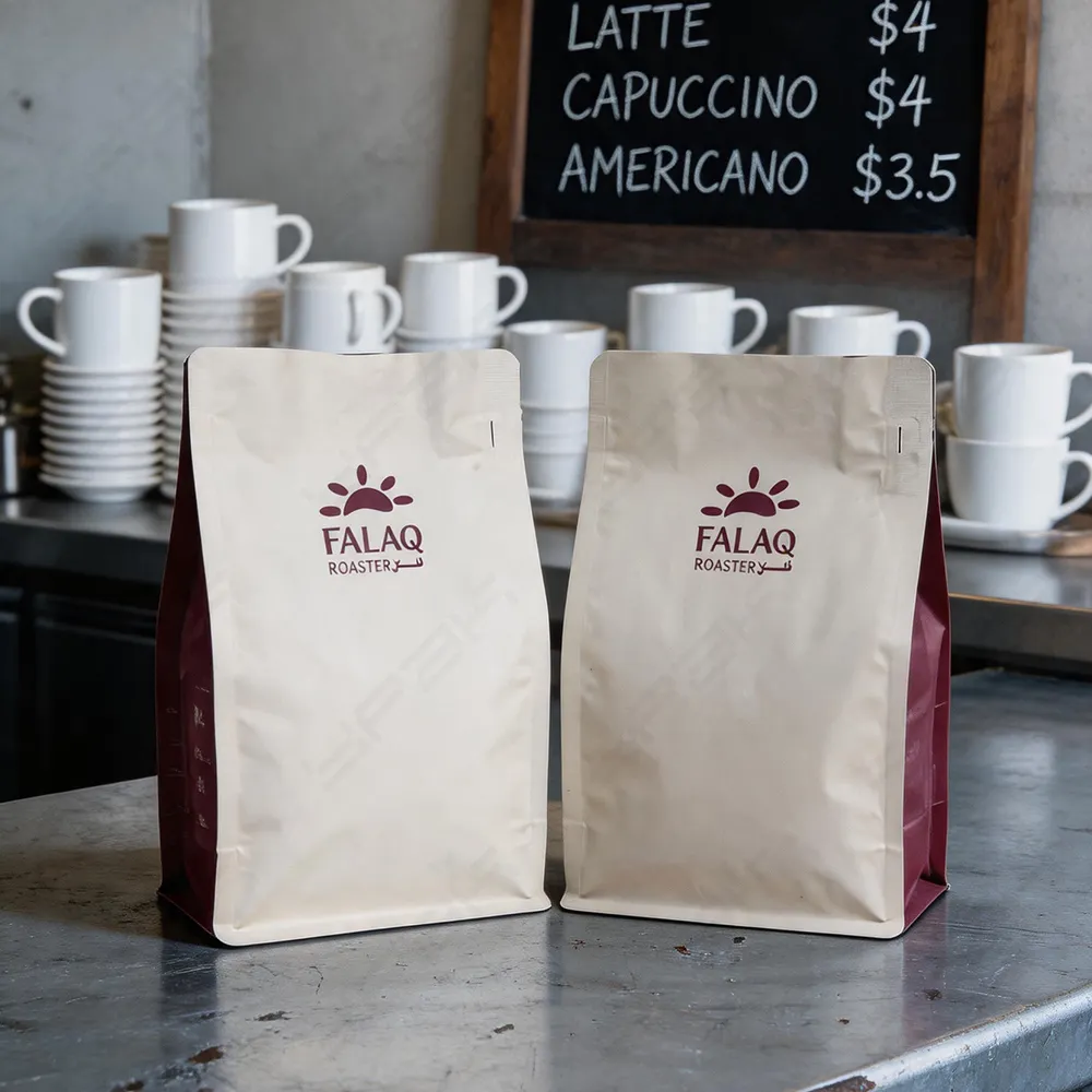 Sachets de café plats personnalisés de 250g