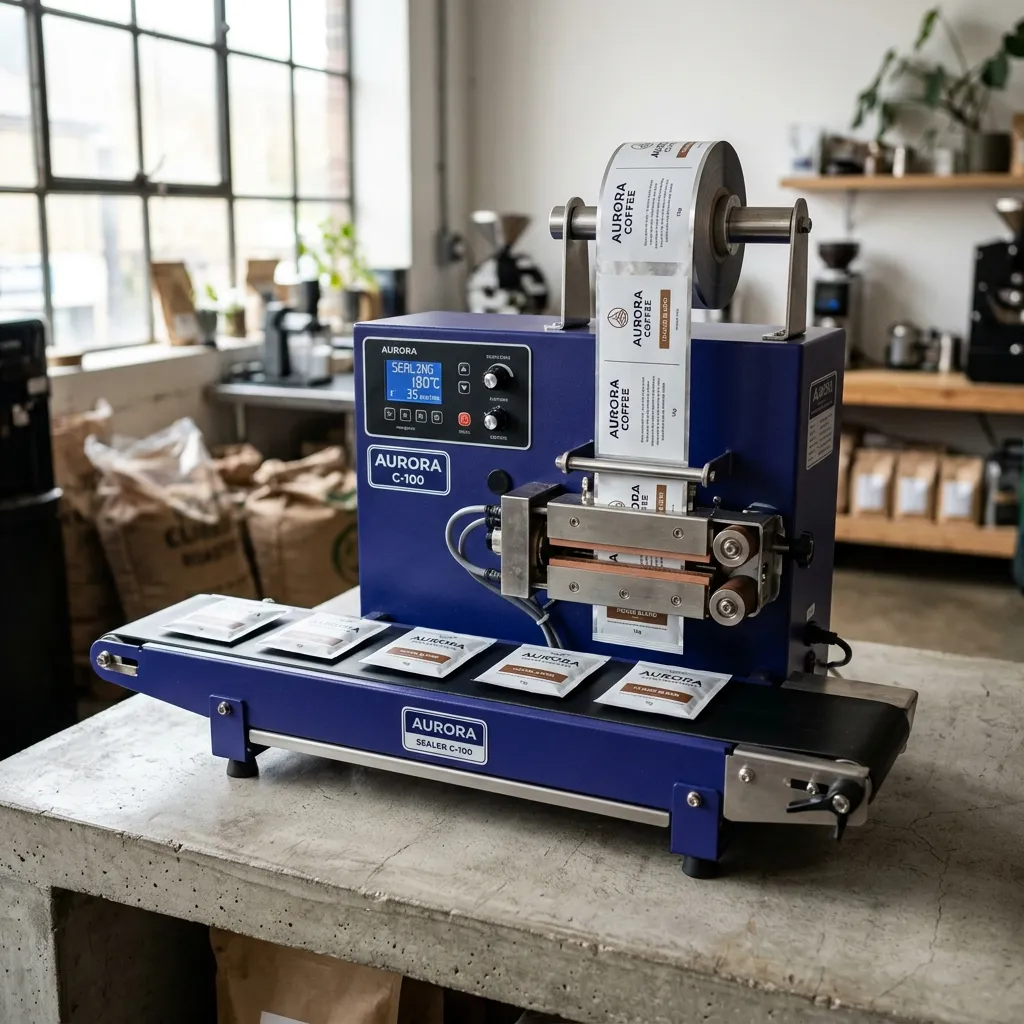 Machine semi-automatique à sceller des sacs de café