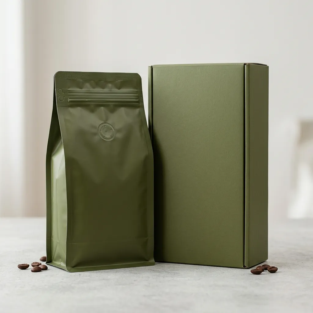 emballage en sachets et boîtes à café