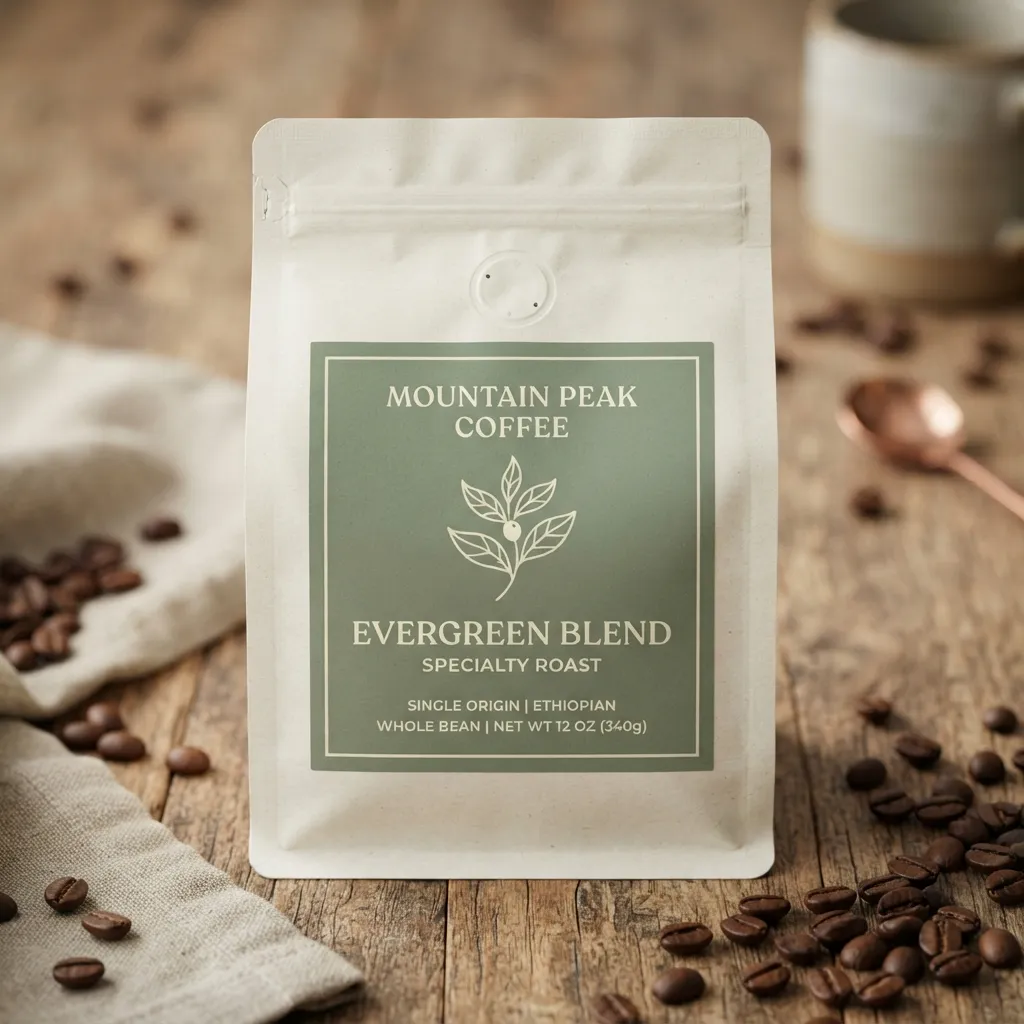 autocollant étiquette-sachet de café