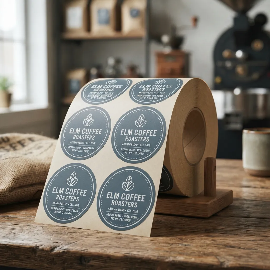 autocollants d’étiquettes de rouleaux de café