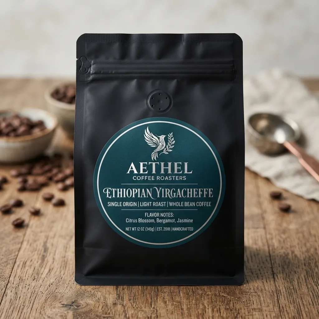 Autocollants d’étiquettes de marque de sachets de café