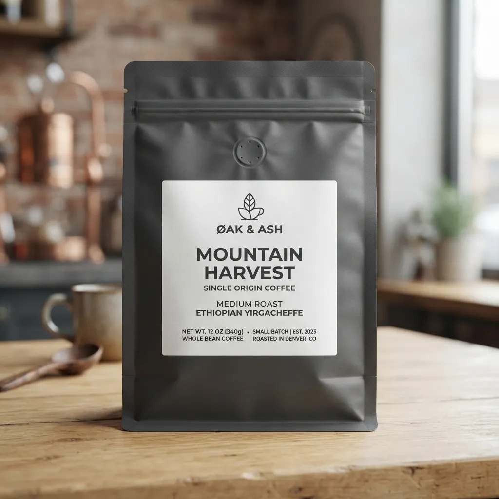 autocollants d’étiquettes de sachets de café