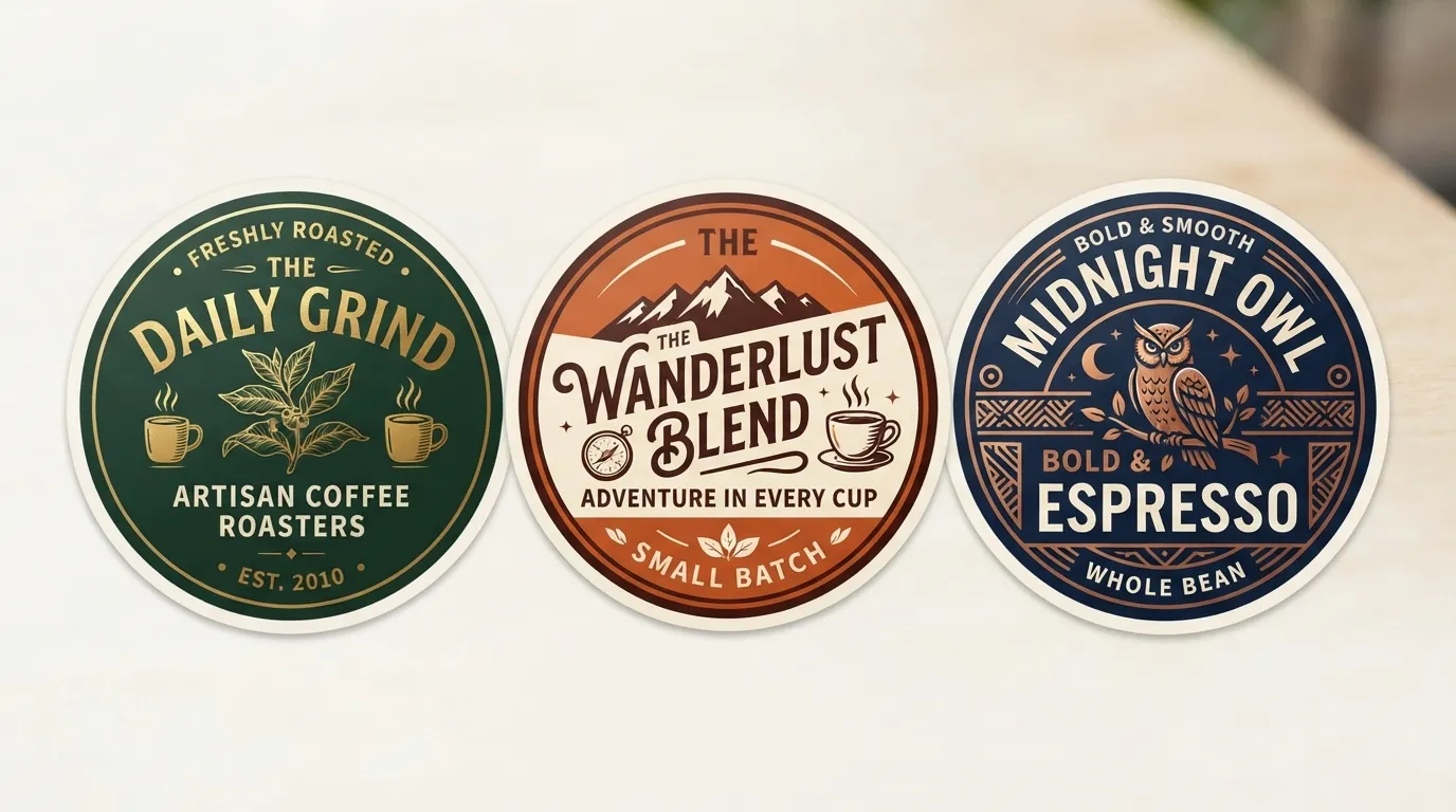 Étiquettes de produits de café
