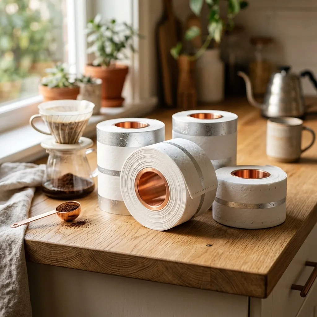 Rouleaux de papier à café goutte à goutte