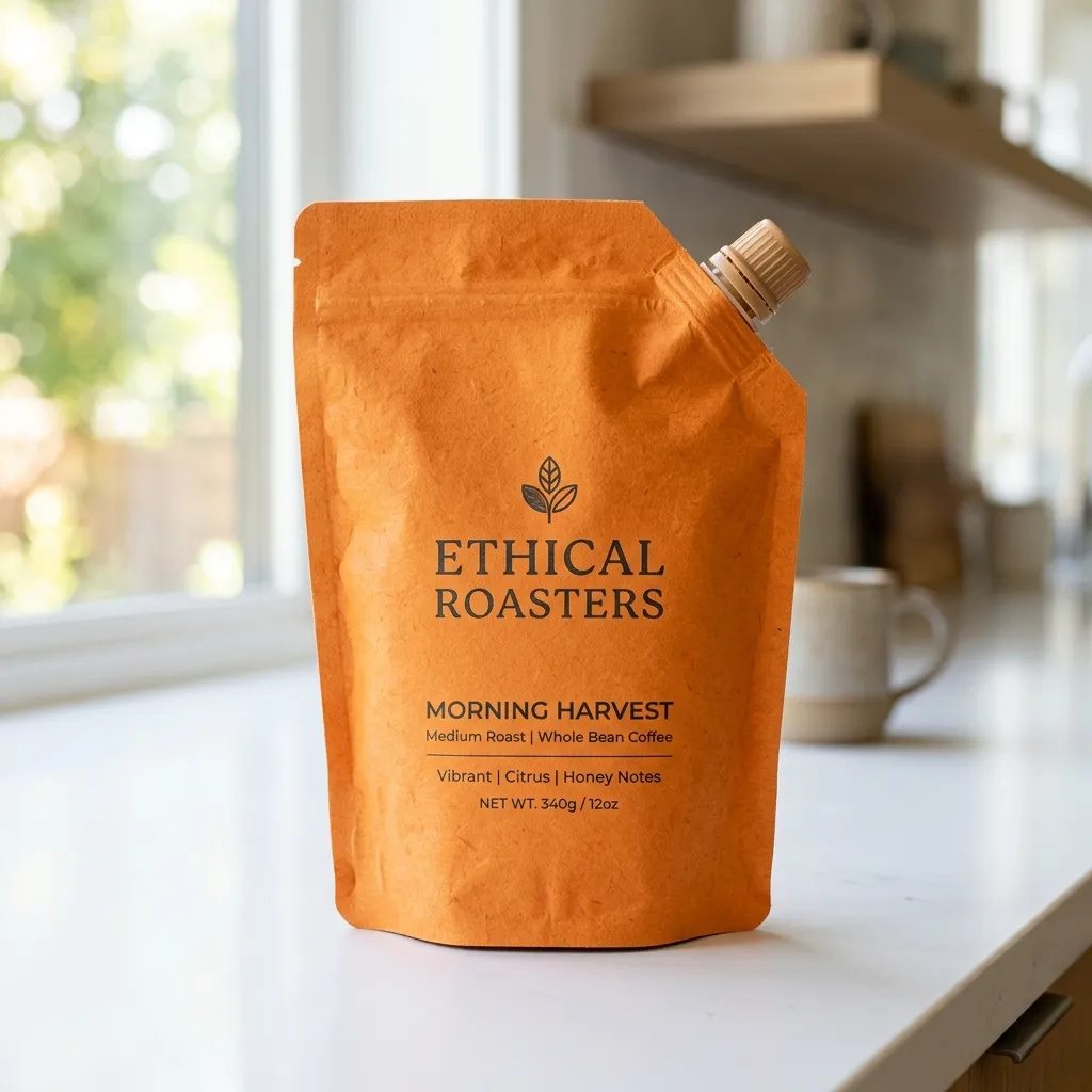 Orange_coffee_pouch_on_countertop