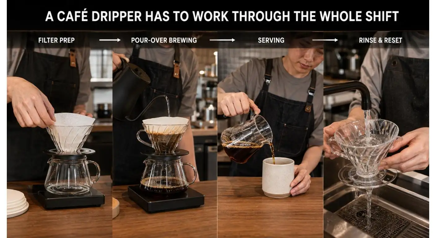 Goutteuse de café en verre V60