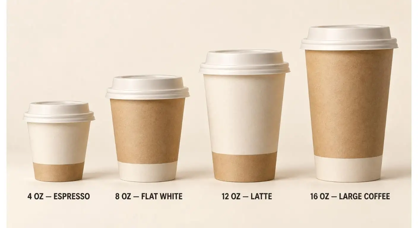Tailles de gobelet en papier à café