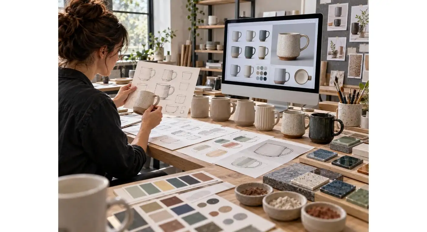 Conception de tasses en céramique de café