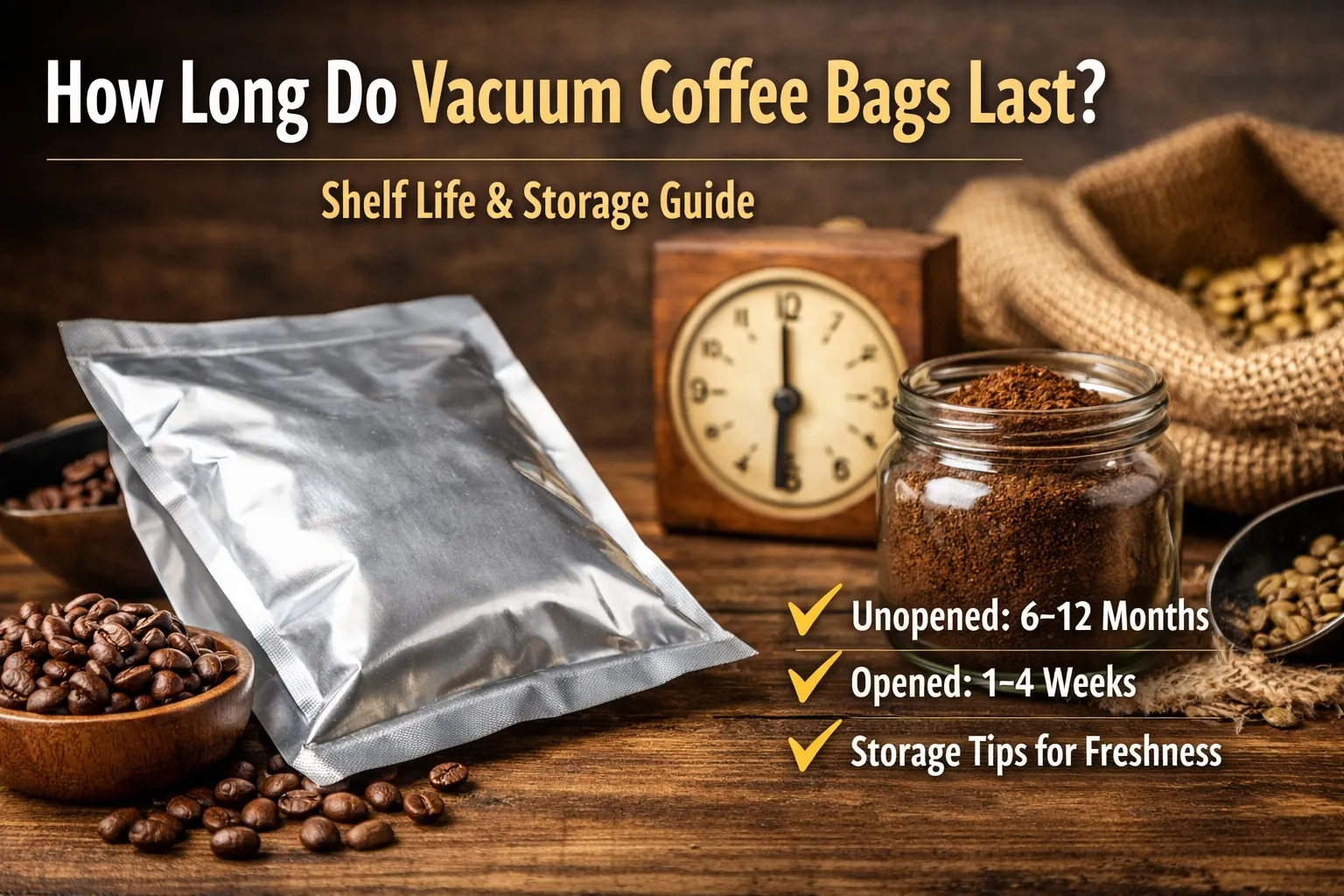 Combien de temps durent les sacs de café sous vide?