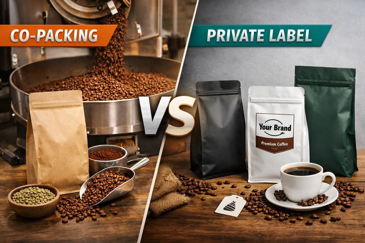 Co-emballage vs emballage de café à marque propre