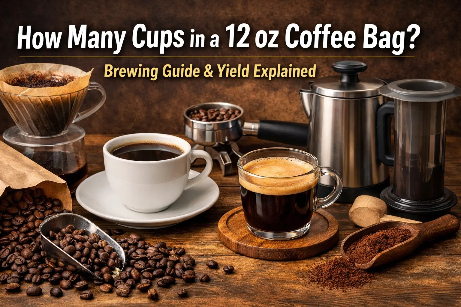 combien de tasses de café dans 12 Sac en oz ?