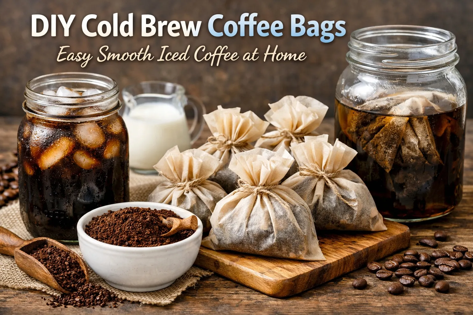 Sacs de café cold brew bricolés